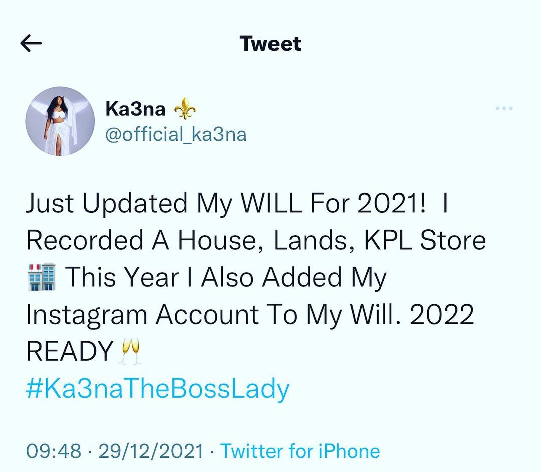  Ka3na: Why I added my Instagram account to my Will